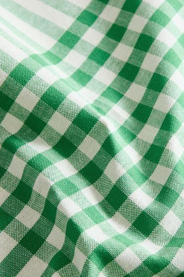 CHECK DYED COTTON TABLECLOTH - Green by Zara - Image 3