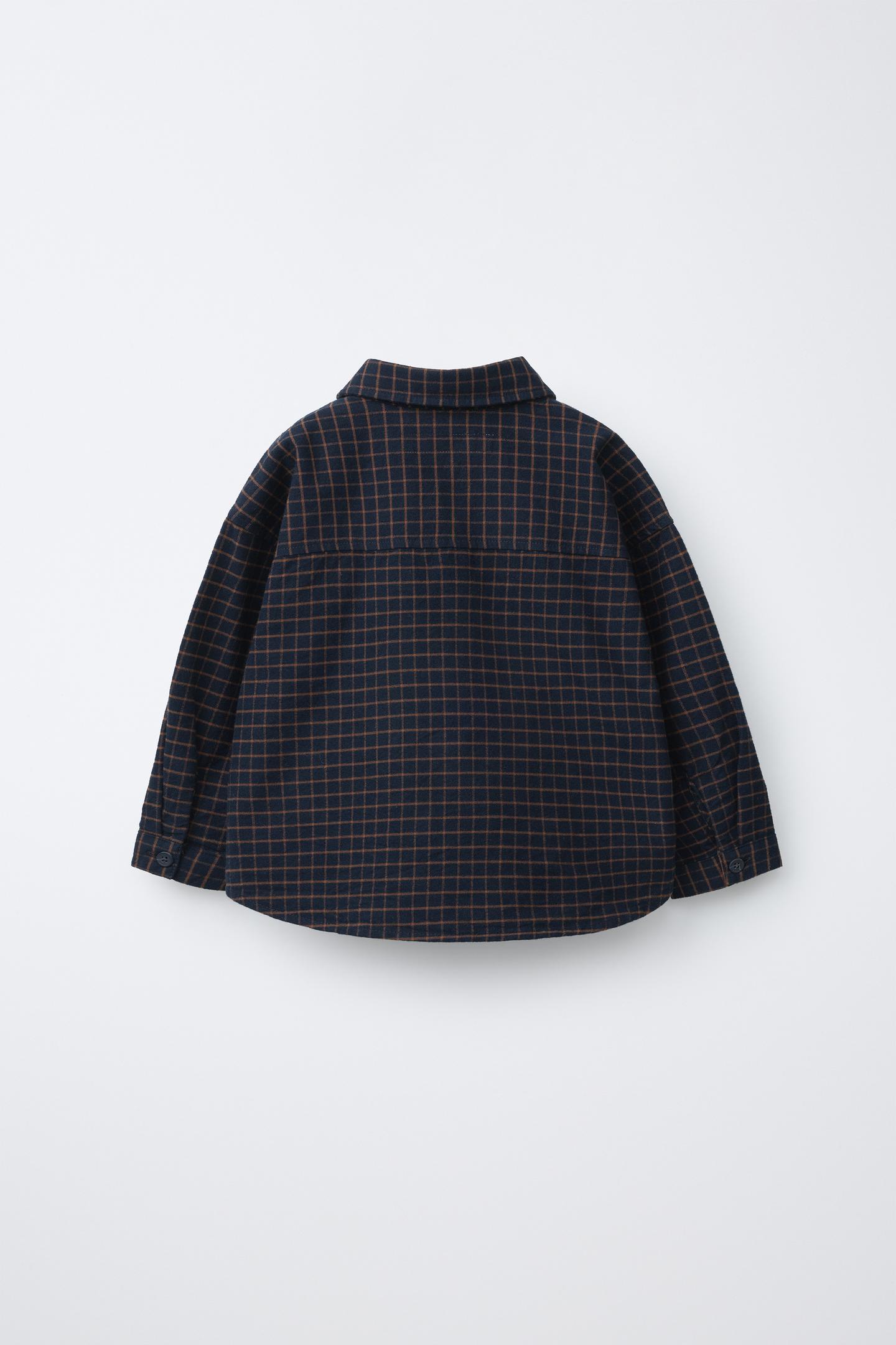 Детская рубашка Zara Plaid, цвет: Синий — фото 2