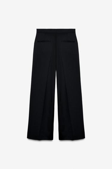 Zara LIMITED EDITION PALAZZO PANTS - Black