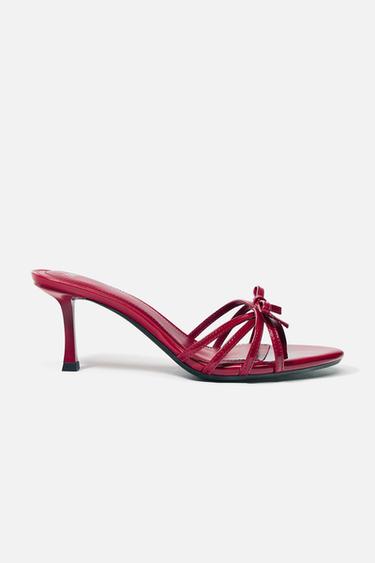BOW HIGH-HEEL SANDALS - Red by Zara