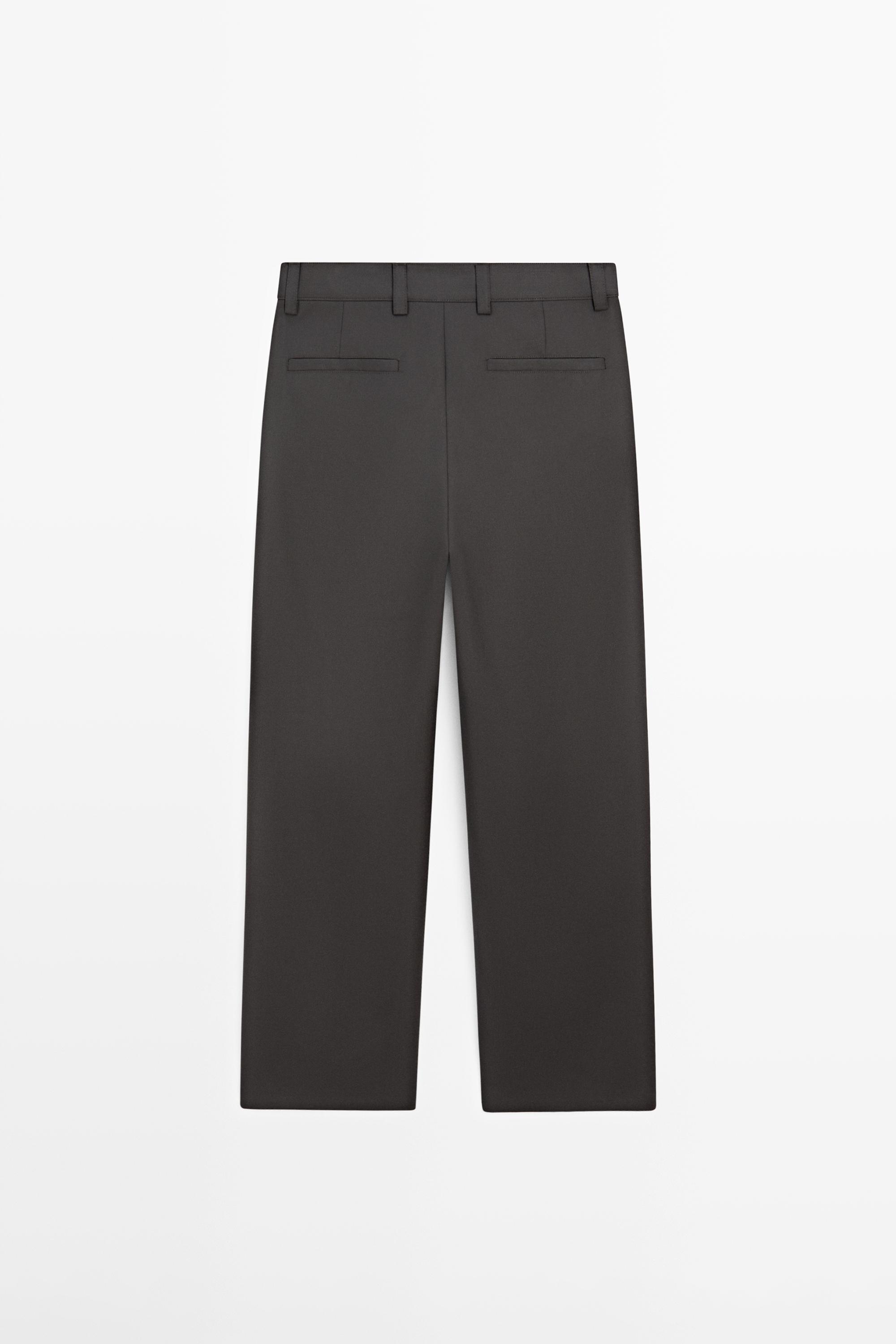 Pantalon relaxed fit en laine mélangée