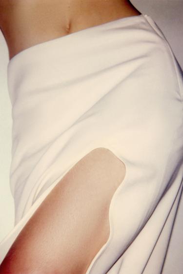 ZW COLLECTION VENTED MIDI SKIRT - Vanilla by Zara