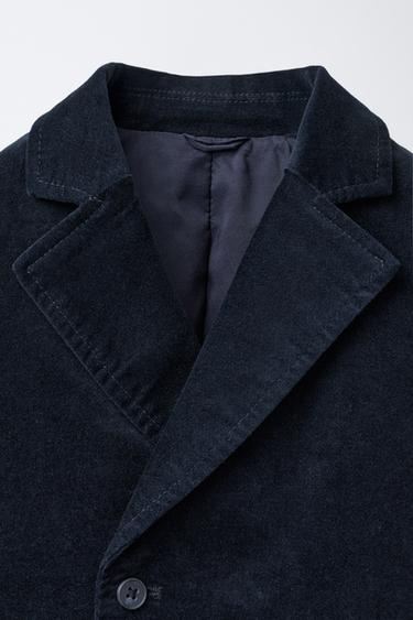 VELVET SUIT BLAZER - Navy blue by Zara