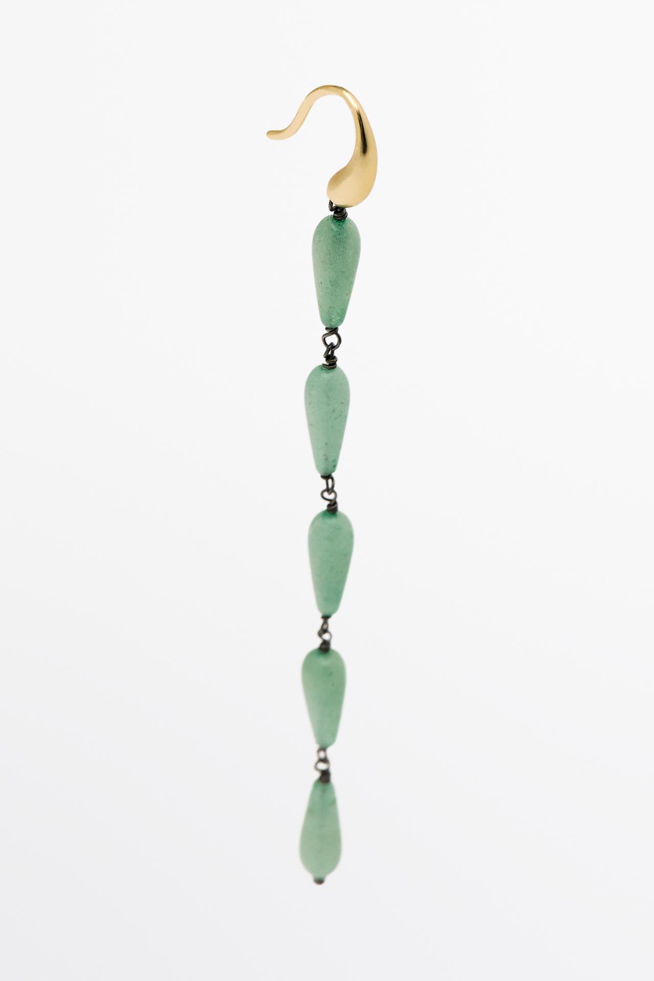 Gem dangle earrings — Golden