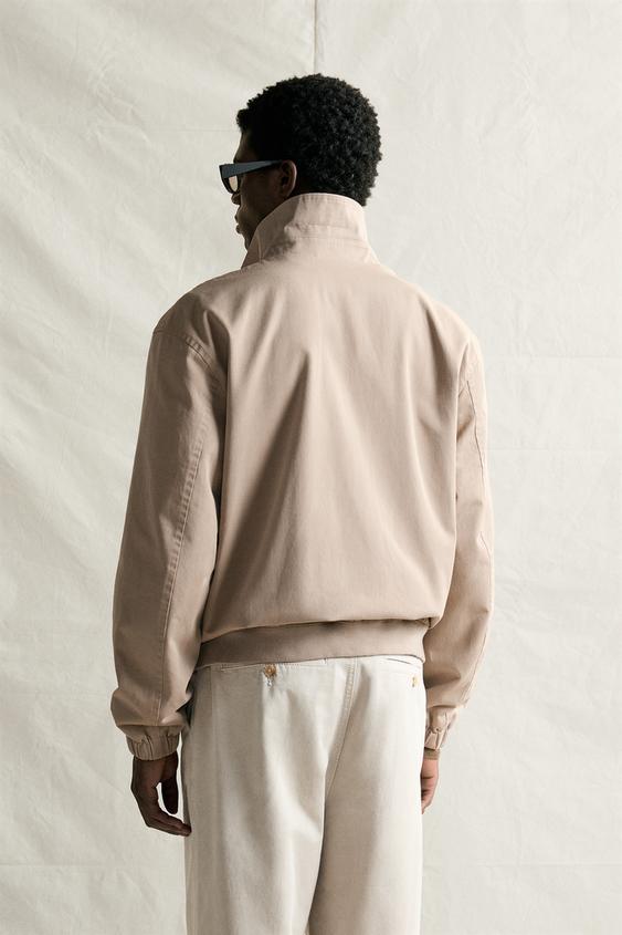 BLOUSON REGULAR FIT EN COTON - Gris taupe de Zara - Image 2