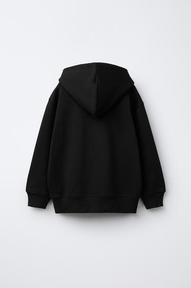 BASIC ZIP-UP HOODIE - Black by Zara - Image 1