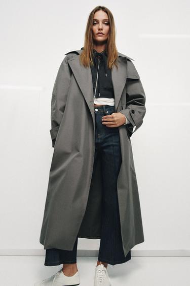 TRENCH OVERSIZE CINTURA ZW COLLECTION - Grigio / Fango di Zara
