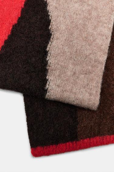 ÉCHARPE EN MAILLE IMPRIMÉE - Rouge de Zara - Image 2