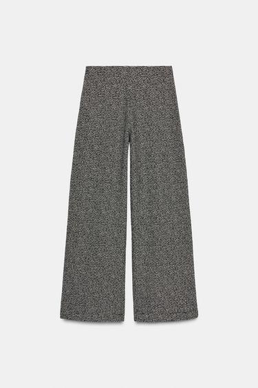 Zara TEXTURED PANTS - Black / White