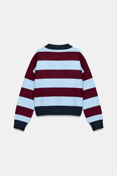 POLO EN MAILLE À RAYURES - rayures de Zara - Image 5