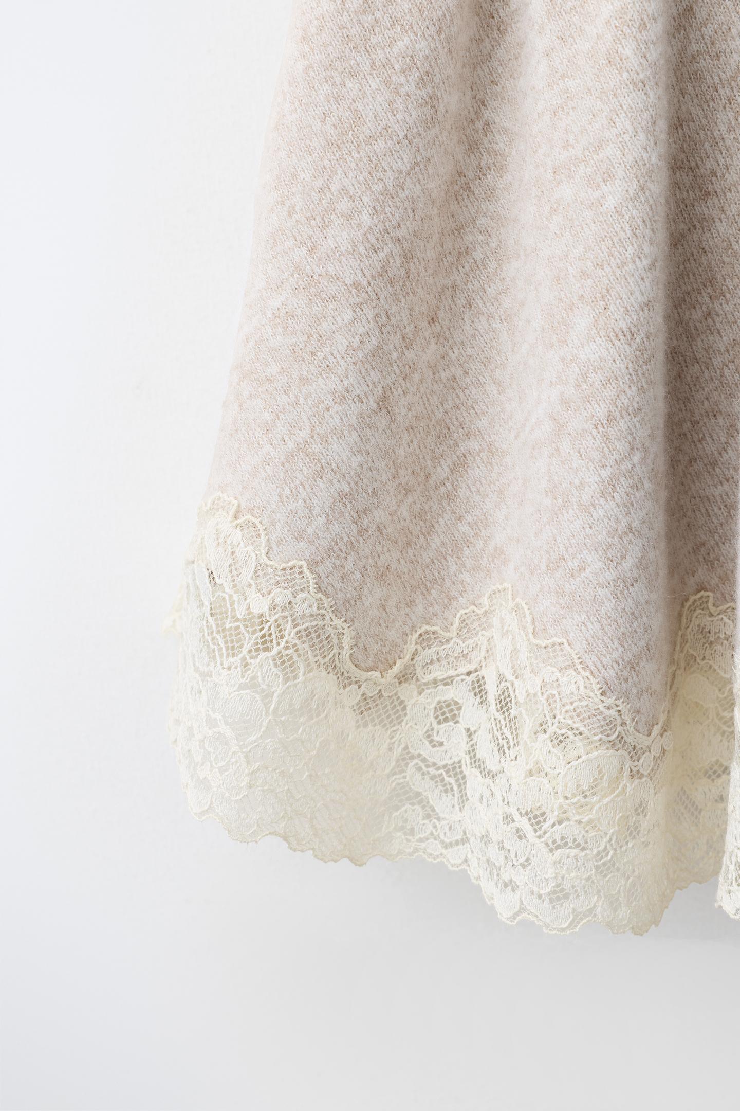 Детская юбка Zara Soft Touch Lace, цвет: Бежевый — фото 4