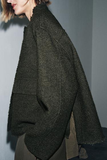 VESTE STRUCTURÉE AVEC LAINE ZW COLLECTION - Kaki de Zara - Image 2
