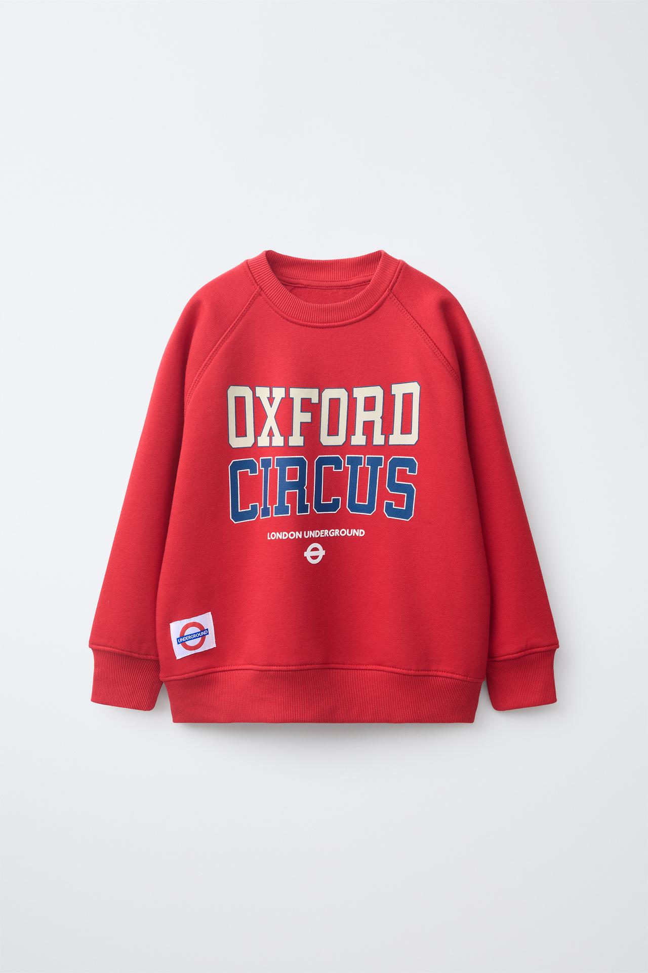 OXFORD CIRCUS TRANSPORT FOR LONDON © TEXT SWEATSHIRT — Red