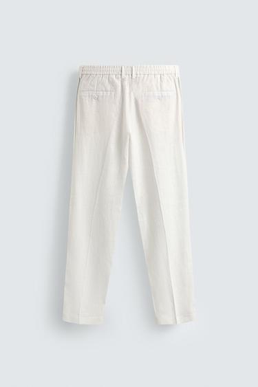 PANTALON REGULAR FIT 100% LIN - Blanc de Zara - Image 6