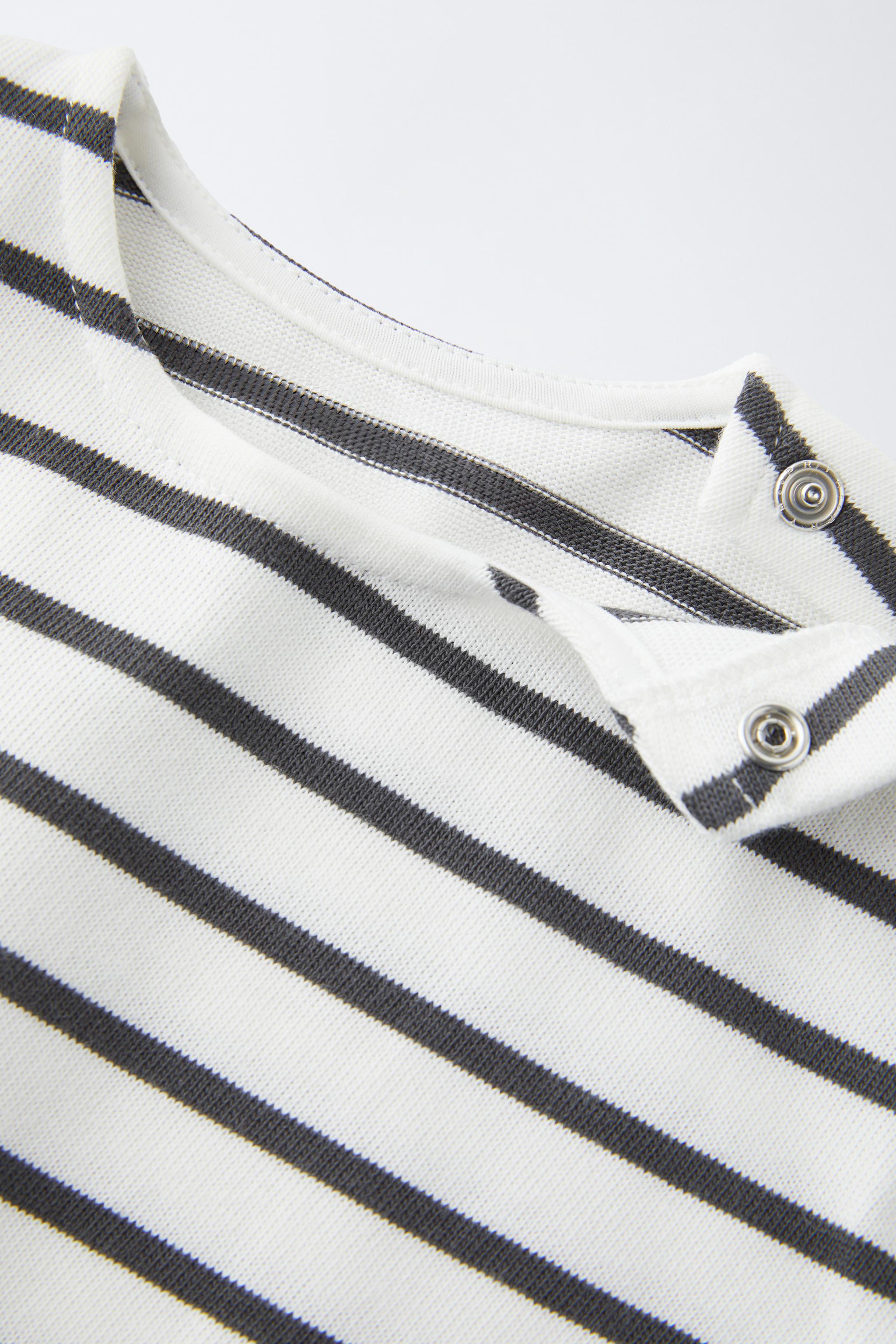 Tシャツ・カットソー ^LEATHERY^ Slim fit striped top GRAY LRTS4353GY A06764_0AAXJ_9CB_C.jpg