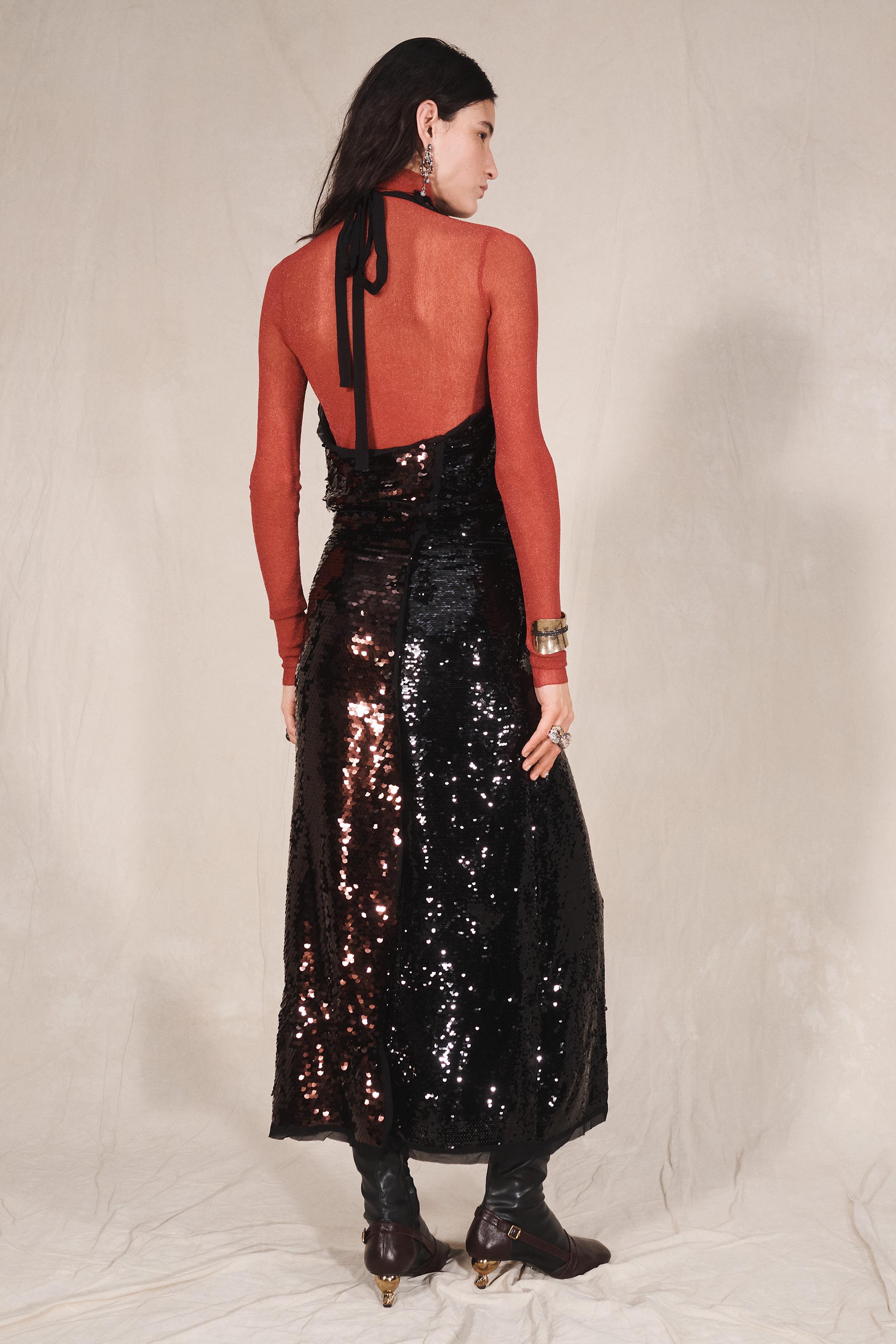 LIMITED EDITION SEQUIN HALTER DRESS