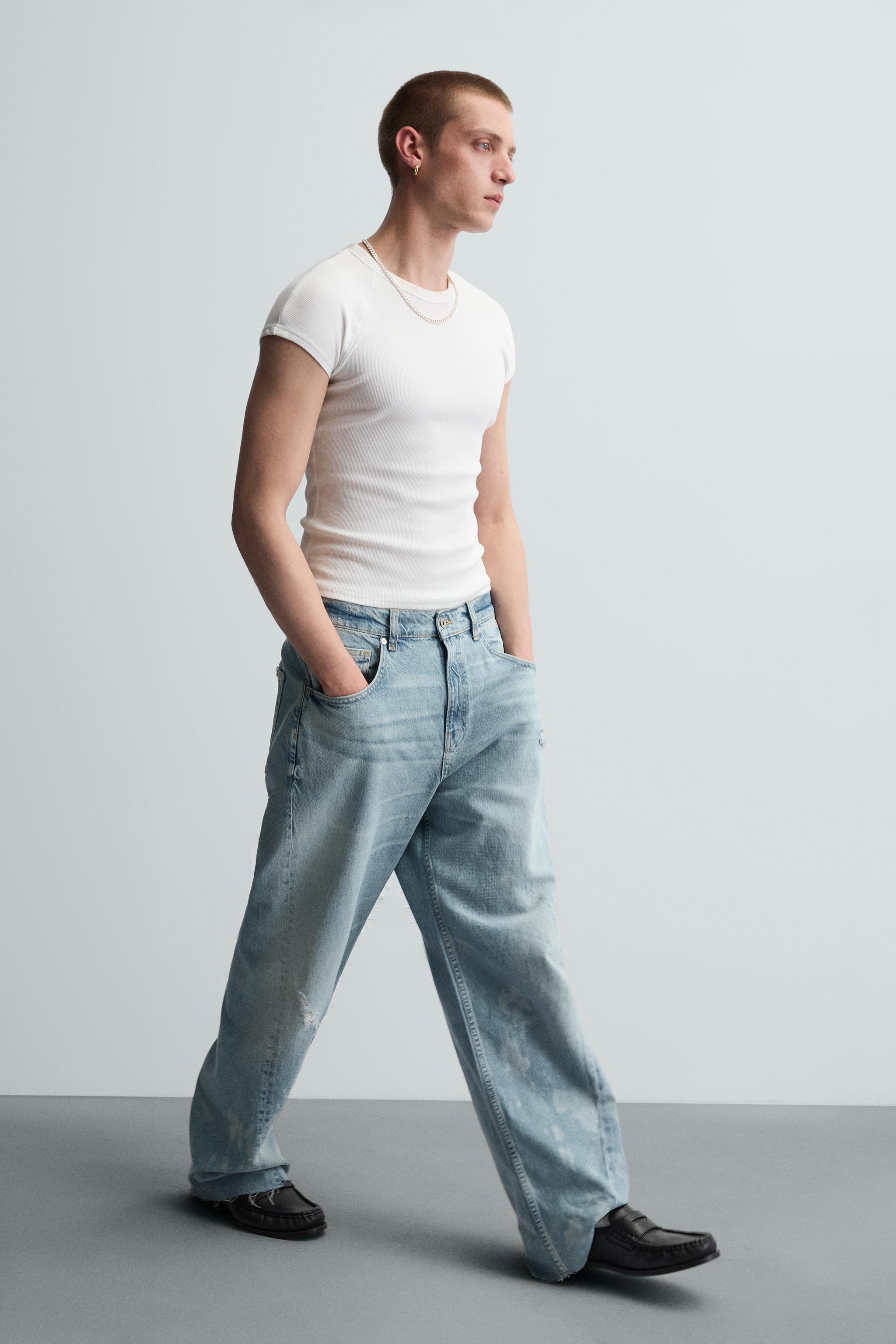 BAGGY FIT JEANS WITH SEAMS - Light blue | ZARA South Africa