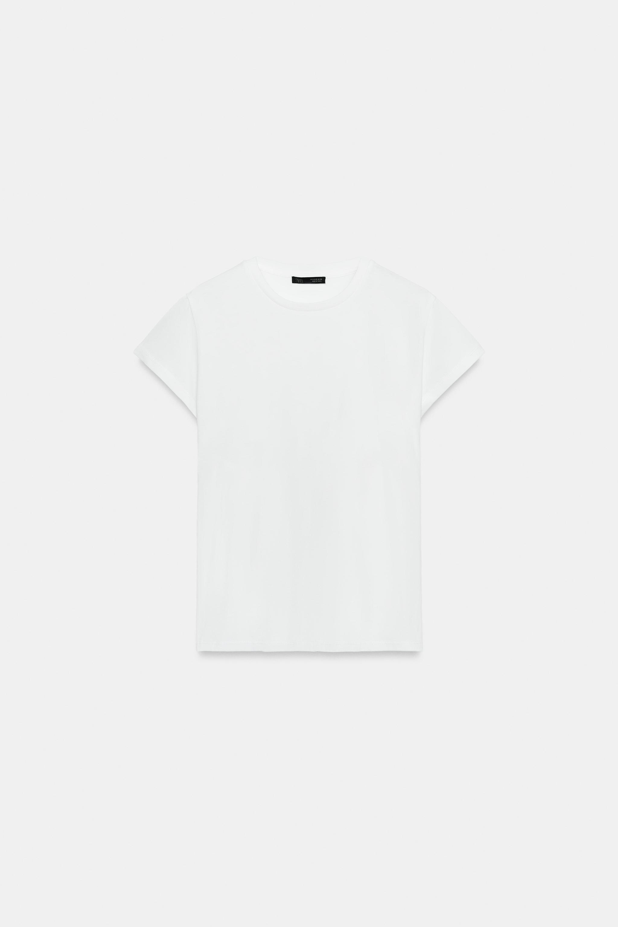 Zara SIRTI KORSE DETAYLI T-SHIRT görsel 6
