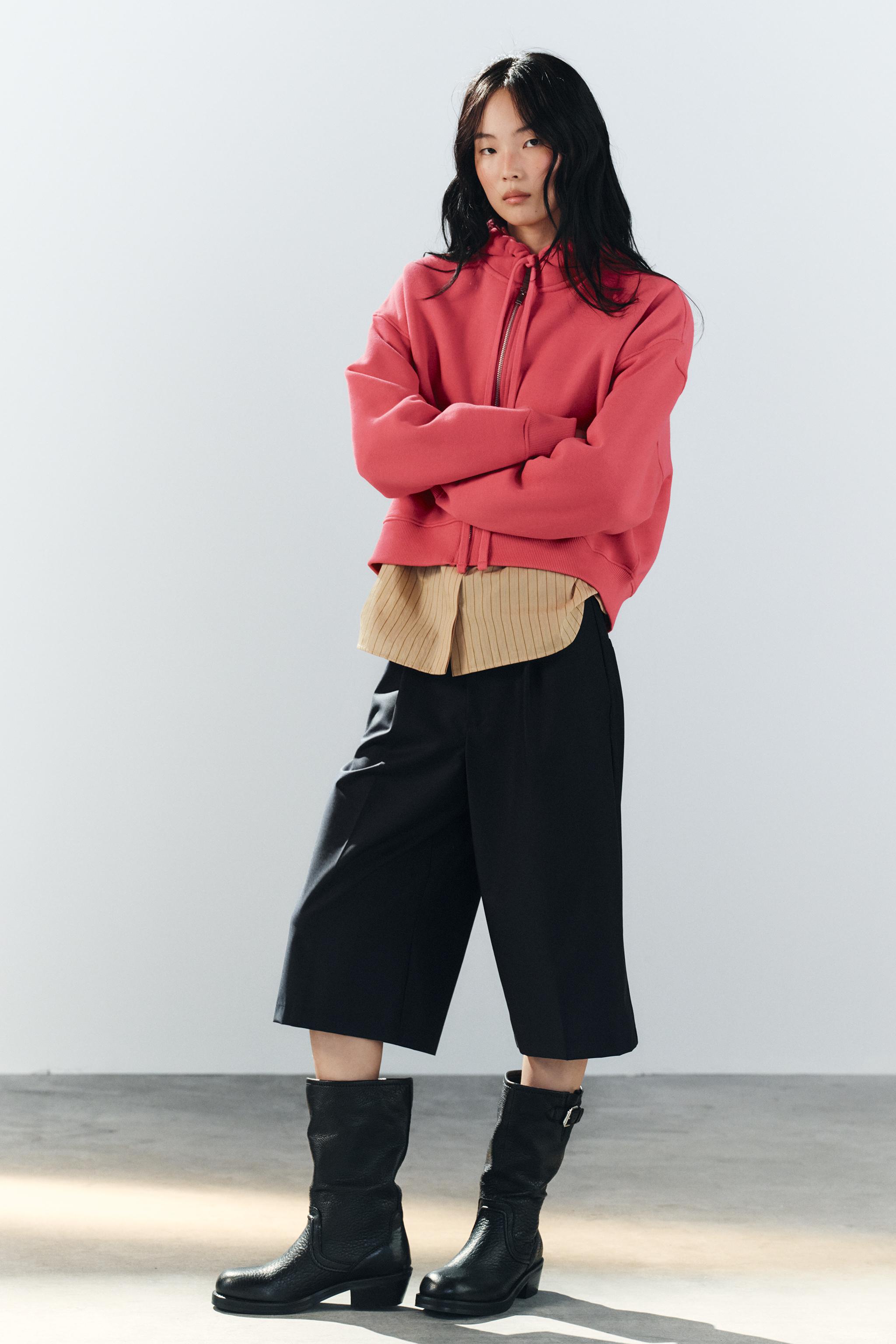 Zara FERMUARLI KAPÜŞONLU SWEATSHIRT