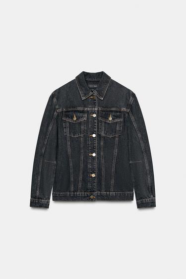 ZW COLLECTION FITTED DENIM JACKET - Black by Zara