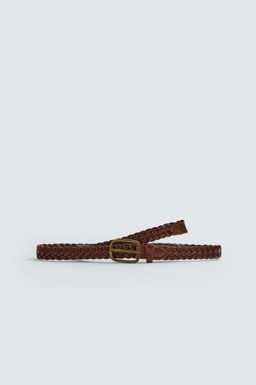 Zara BRAIDED LEATHER BELT - Leather