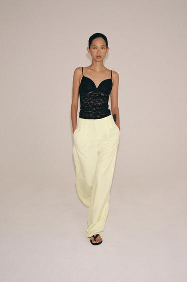 LACE STRAP TOP - Black by Zara