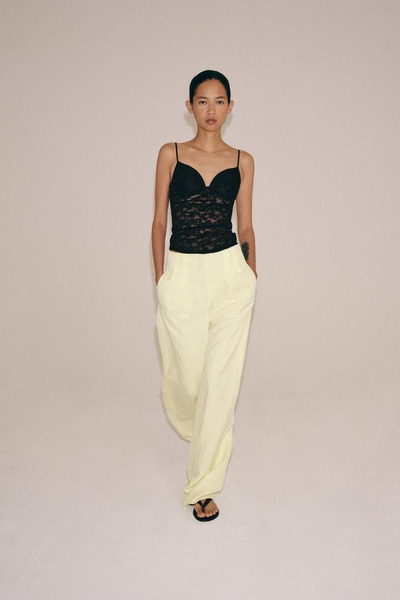 LACE STRAP TOP - Black by Zara - Image 0