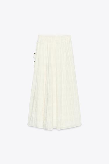 JUPE RUSTIQUE À PANNEAUX - Blanc de Zara - Image 5