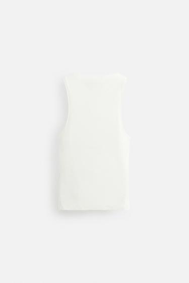 COTTON - HEMP RIBBED TANK TOP - Ecru by Zara - Image 7
