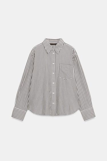 CHEMISE OXFORD À CARREAUX - Bleu / Blanc de Zara - Image 5