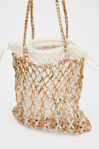 SAC TRESSÉ TISSÉ - Jaune de Zara - Image 4