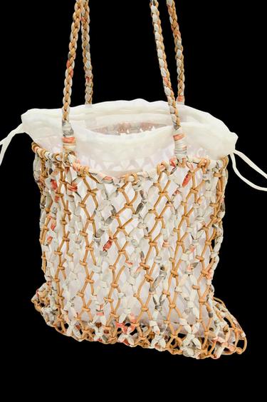 BRAIDED WOVEN HANDBAG - Yellow by Zara
