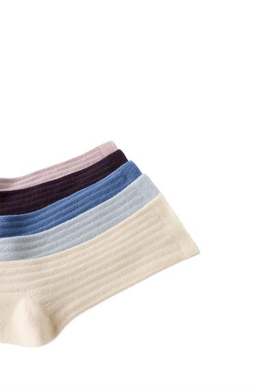 5-PACK MID-RISE RIBBED SOCKS — Mauve 2