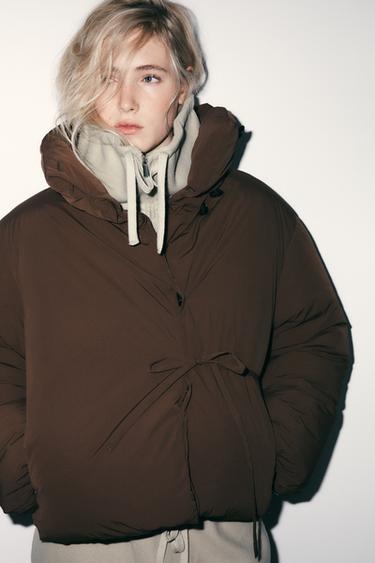 Zaras KORT VADDERAD ANORAK WATER AND WIND PROTECTION - Mörkbrun