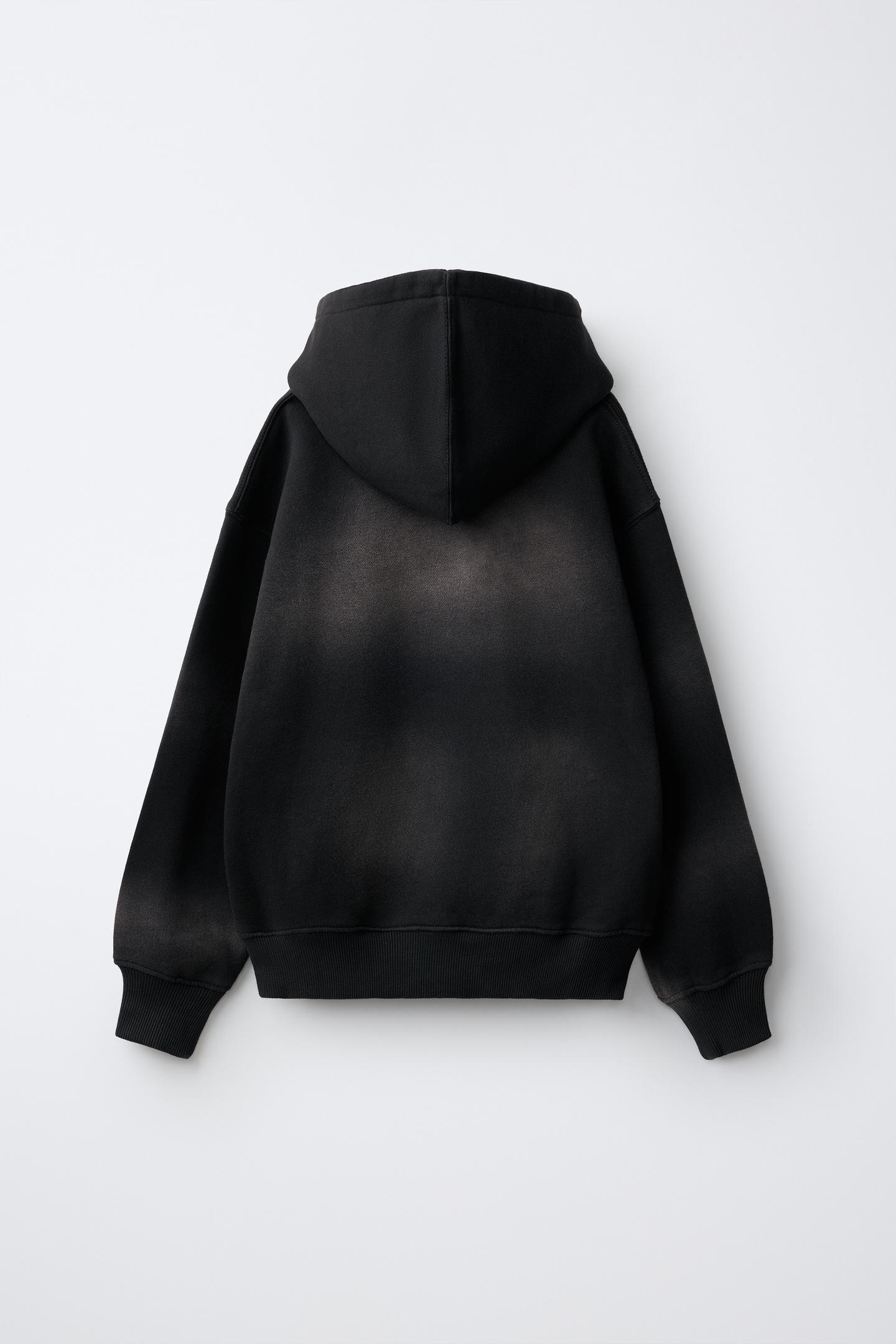 Детское худи Zara Text Print, цвет: Тёмный антрацитовый — фото 2