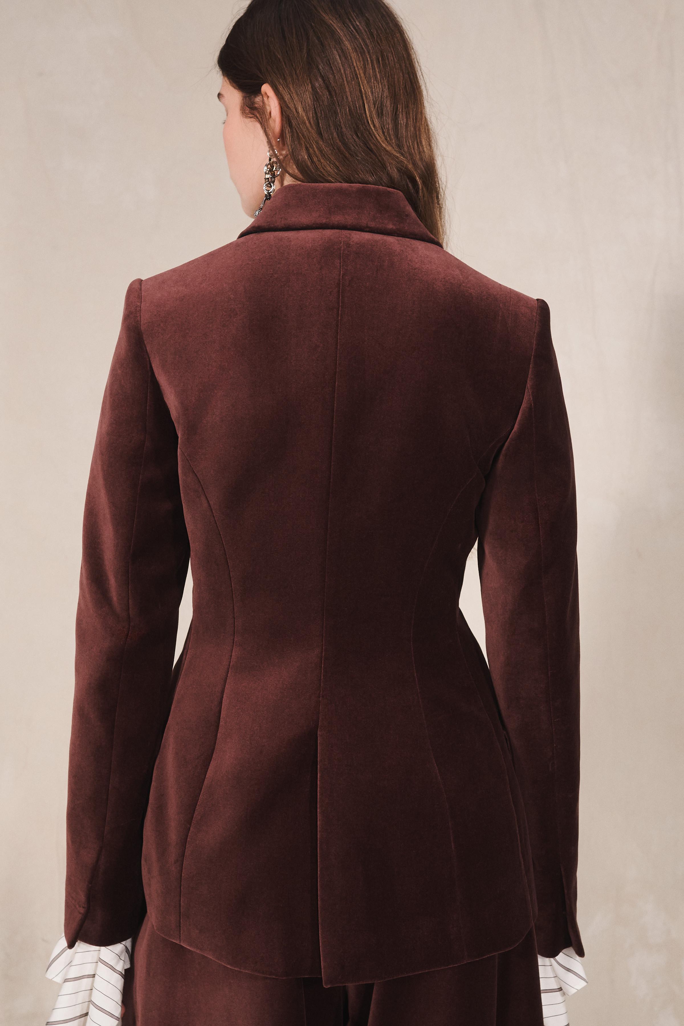 LIMITED EDITION VELVET BLAZER WITH JEWEL BUTTON