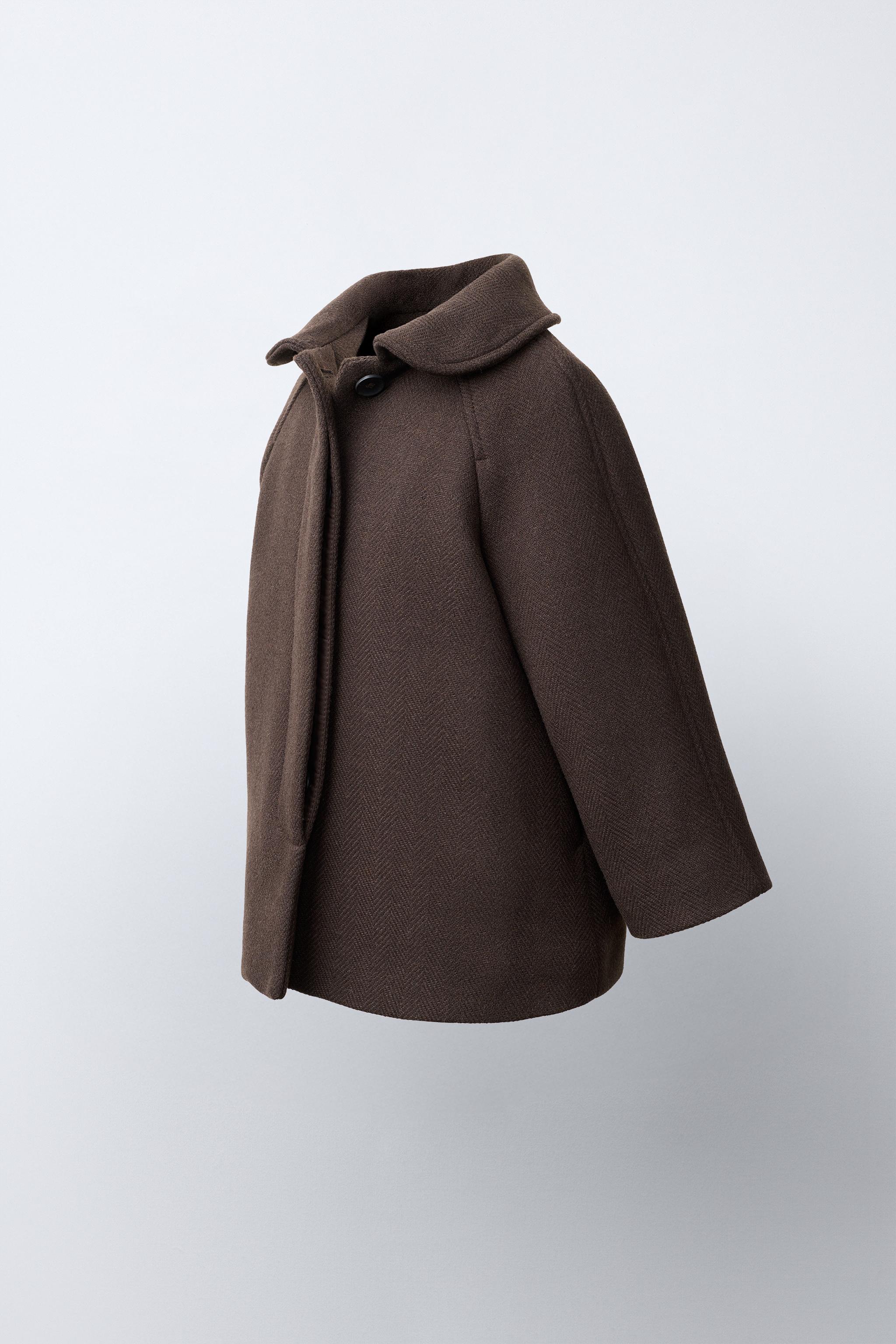 WOOL-BLEND MANTECO COAT - Chocolate | ZARA United States