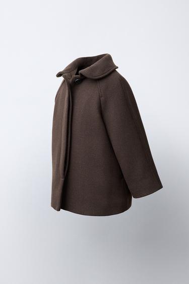 WOOL-BLEND MANTECO COAT — Chocolate 2