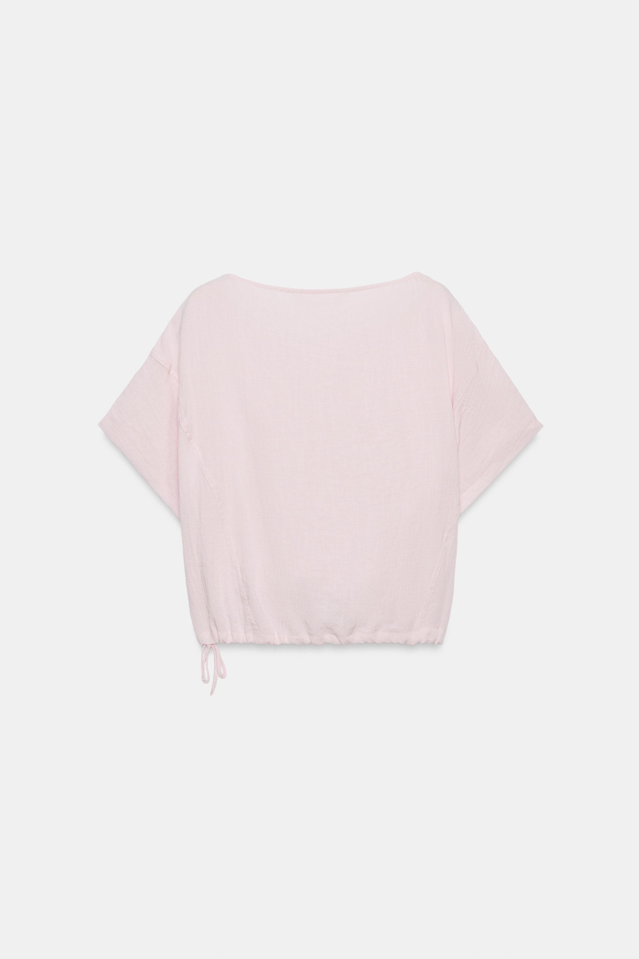 CAPE SHIRT WITH ADJUSTABLE HEM - Light pink | ZARA Turkey