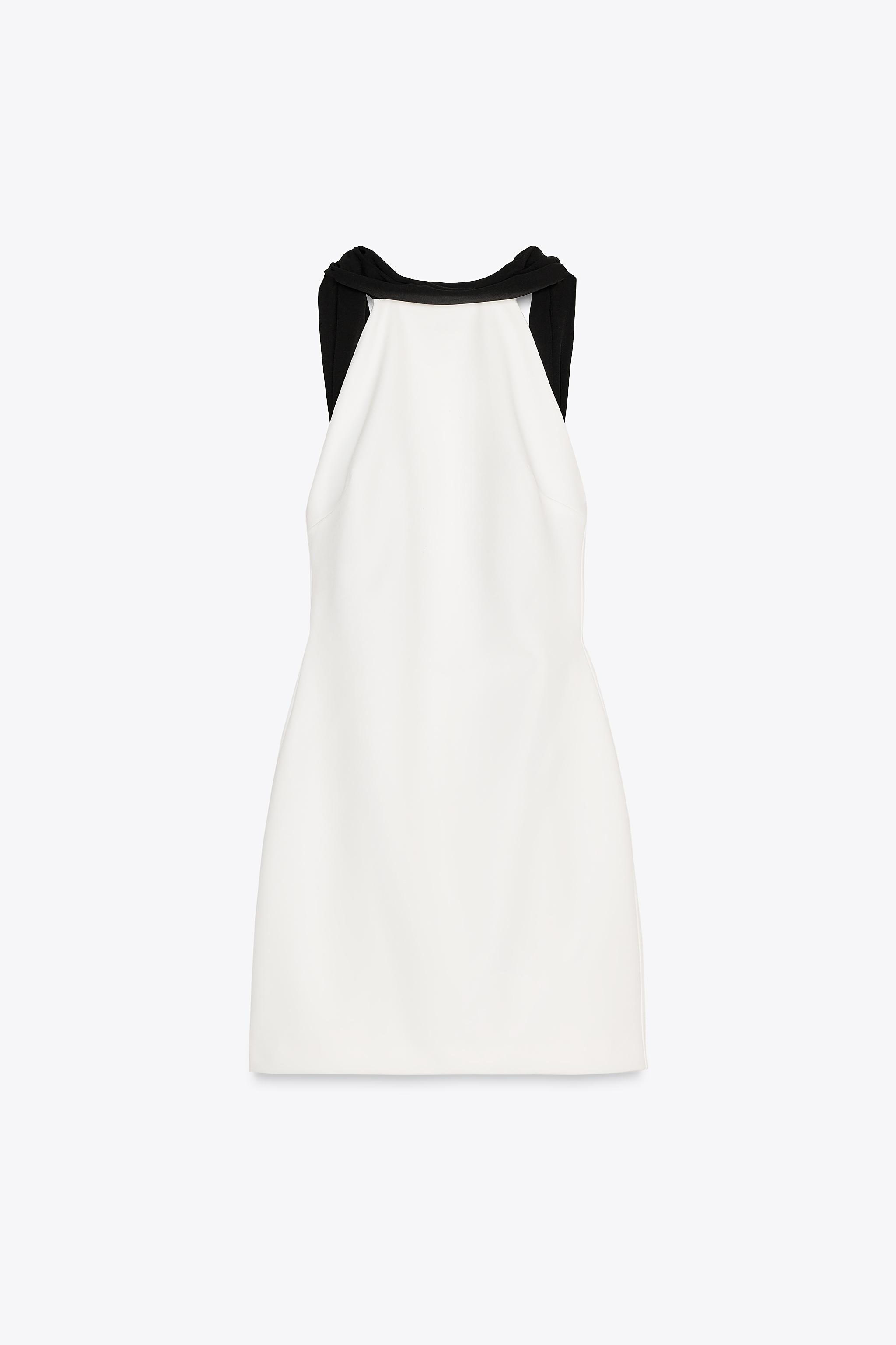 コントラストデザインミニワンピース - ホワイト | ZARA Japan コントラストデザインミニワンピース - ホワイト | ZARA Japan