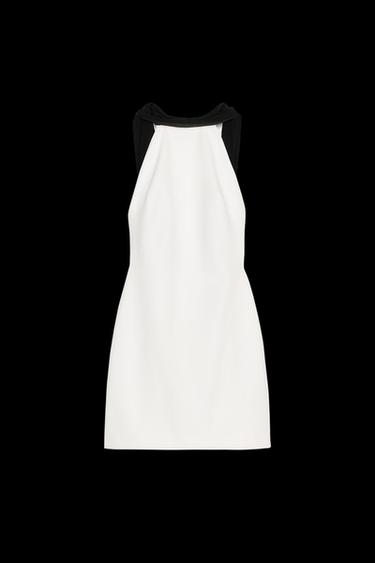 CONTRASTING SHORT DRESS - White by Zara - Image 0
