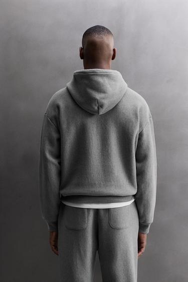 SWEAT HOODIE INSCRIPTION - Gris chiné de Zara - Image 2