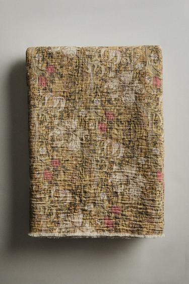 MORRIS & CO. LINEN THROW - Mustard by Zara - Image 4