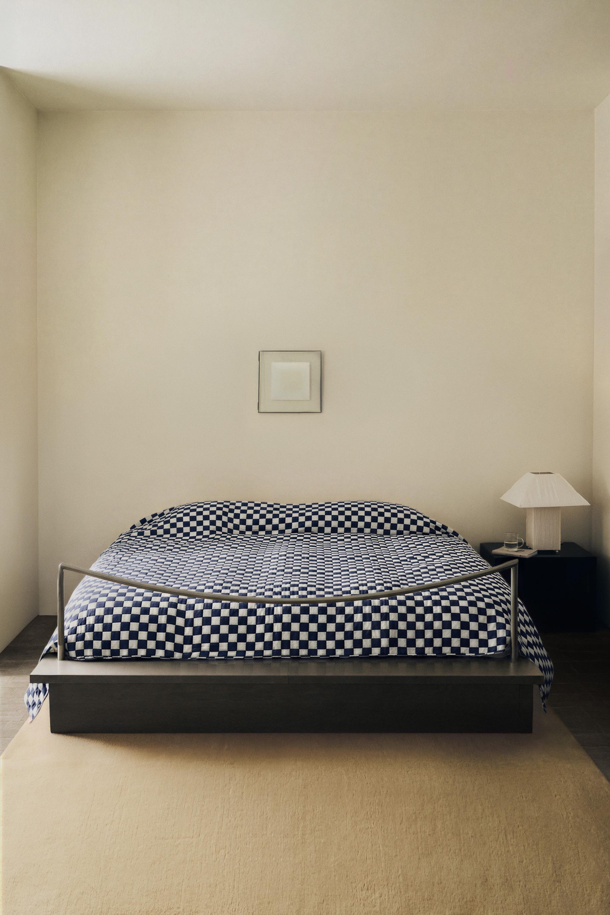 CHECK COTTON QUILT — Blue
