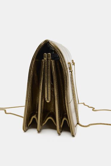 LEATHER SHOULDER BAG - Bronze by Zara - Image 4