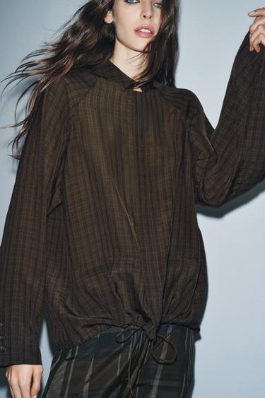 CHEMISE À CARREAUX ZW COLLECTION - Vert de Zara - Image 1