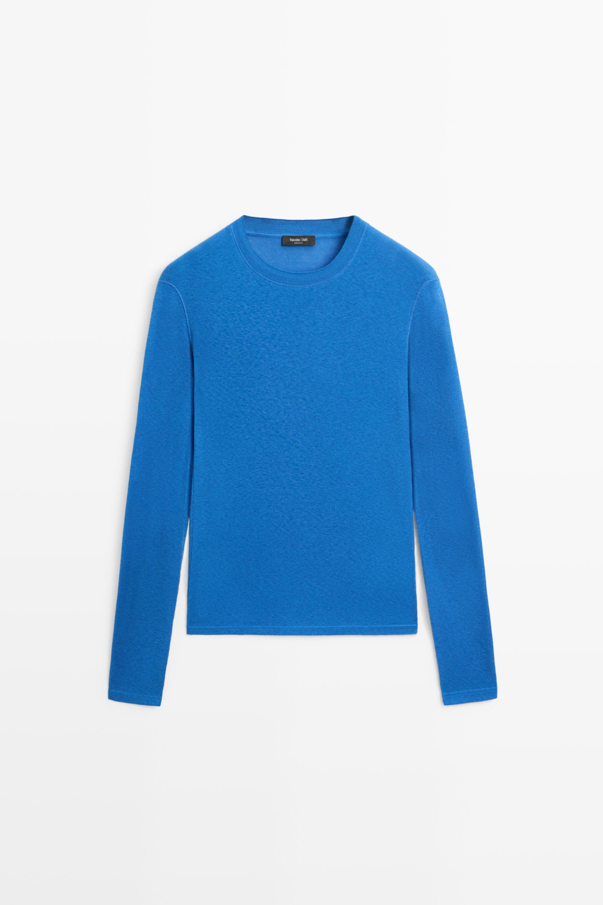 Cotton cashmere blend knit T-shirt