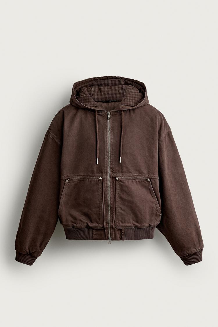 CONTRAST PADDED HOODIE JACKET
