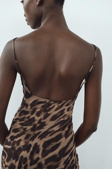 Zaras NATTLINNEINSPIRERAD TOPP MED DJURMÖNSTER - Leopard