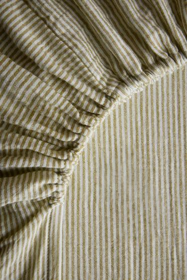 DRAP-HOUSSE ENFANT GAZE RAYURES - Vert de Zara - Image 4